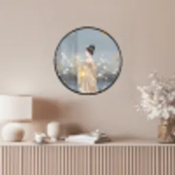 Aziatisch - Vrouw - Kimono Fotolijst rond zonder passe partout klein -sfeer3