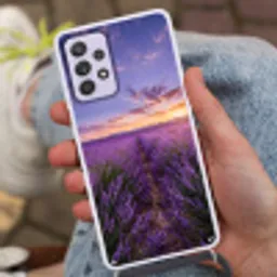 Lavendel - Veld - Natuur - Paars Hoesje Samsung Galaxy A52 5G met koord klein -sfeer3