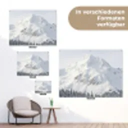 Berg - Sneeuw - Winter - Natuur - Wit tuinposter los doek klein -Xsfeer9_DE