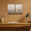 Bloemen - Beige - Modern - Roze Canvas - Meerluiken 2 luik klein -sfeer5