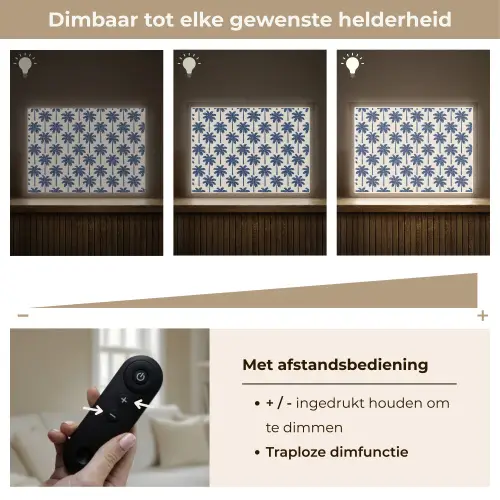 Symmetrisch - Palm - Blauw Light Box met batterij (Wandlamp) middel 907 -USP_dimbaarNL