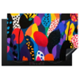 Bloemen - Bladeren - Abstract - Rood Inductie beschermer vinyl 3mm klein -3d