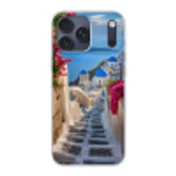 Santorini - Bloemen - Griekenland Telefoonhoesje iPhone 17 Pro Max klein -3d