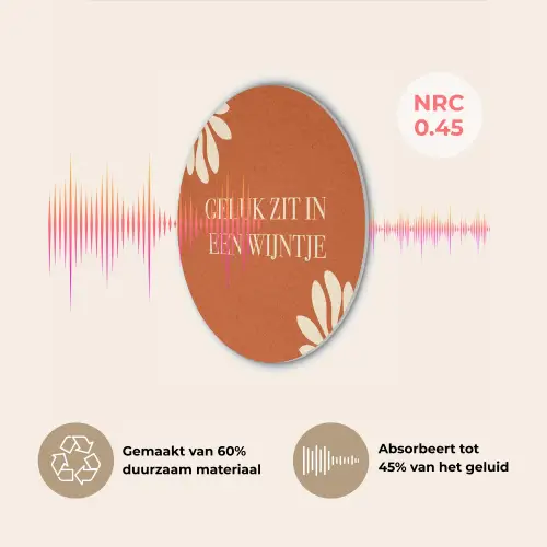 Oranje - Wijntje - Quote Akoestische PET Vilt - Rond klein -USP_NL