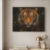 Bladeren - Tijger - Oranje Textielframe zwart klein -sfeer2