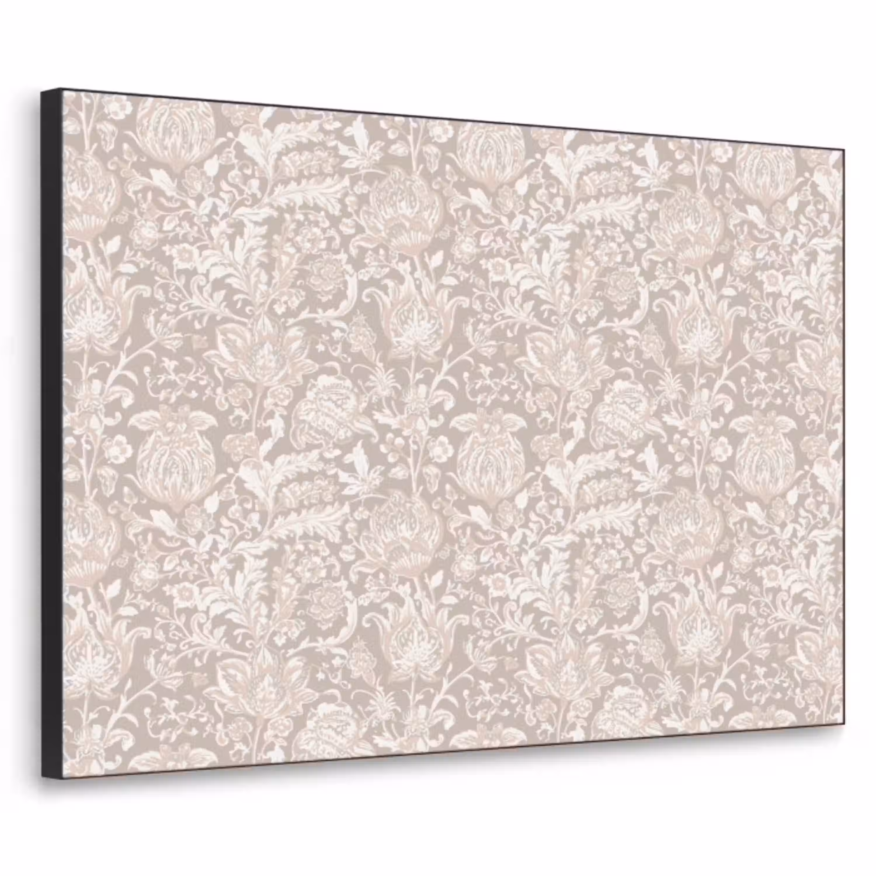 Bloemenprint - Grijs - Crème Textielframe - compleet frame klein 947 -3d