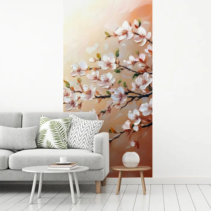 Bloesemtakken - Schilderachtig - Roze fotobehang vinyl groot -woonkamer