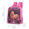 Paard - Bloemen - Paars - Vlinder Kinderrugzak - Roze middel -productfoto_formaten