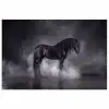 Paard - Magisch - Zwart poster papier klein -3d
