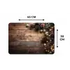 Kersthoekdecoratie - Dennenappels - Lichtjes Placemat vinyl groot -specs