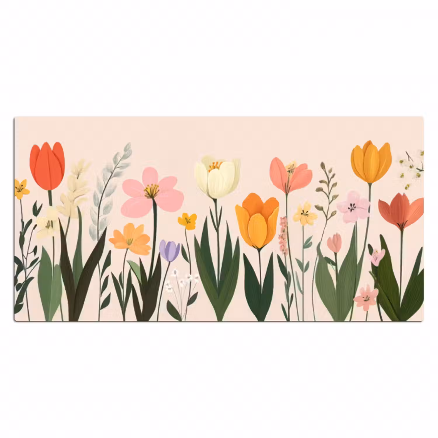 Schreibtischunterlage - Pastelltöne - Blumen - Illustration