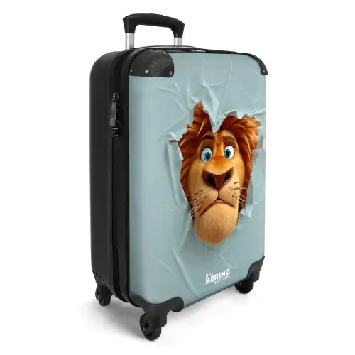 Leeuw met oranje manen door plastic wand NBS - Handbagage koffer - Kinderen Unisex middel -productfoto_3d