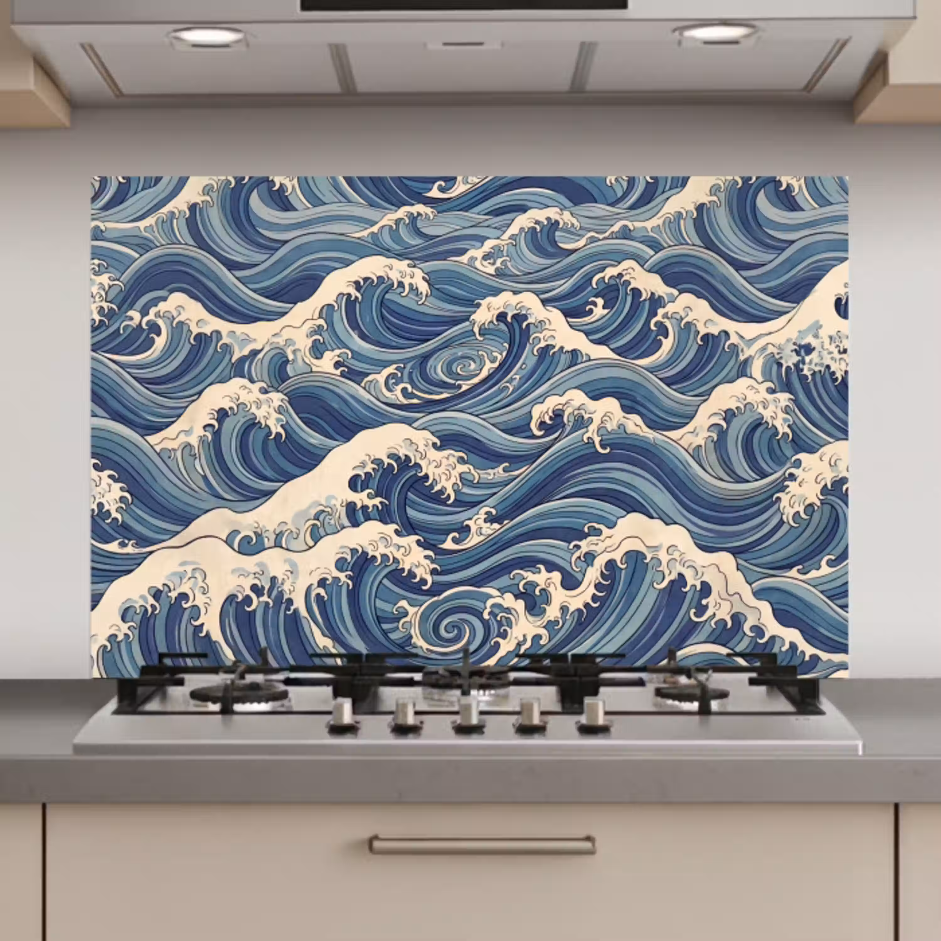 Golven - Zee - Natuur - Abstract - Blauw keuken achterwand spatscherm klein -3d_website