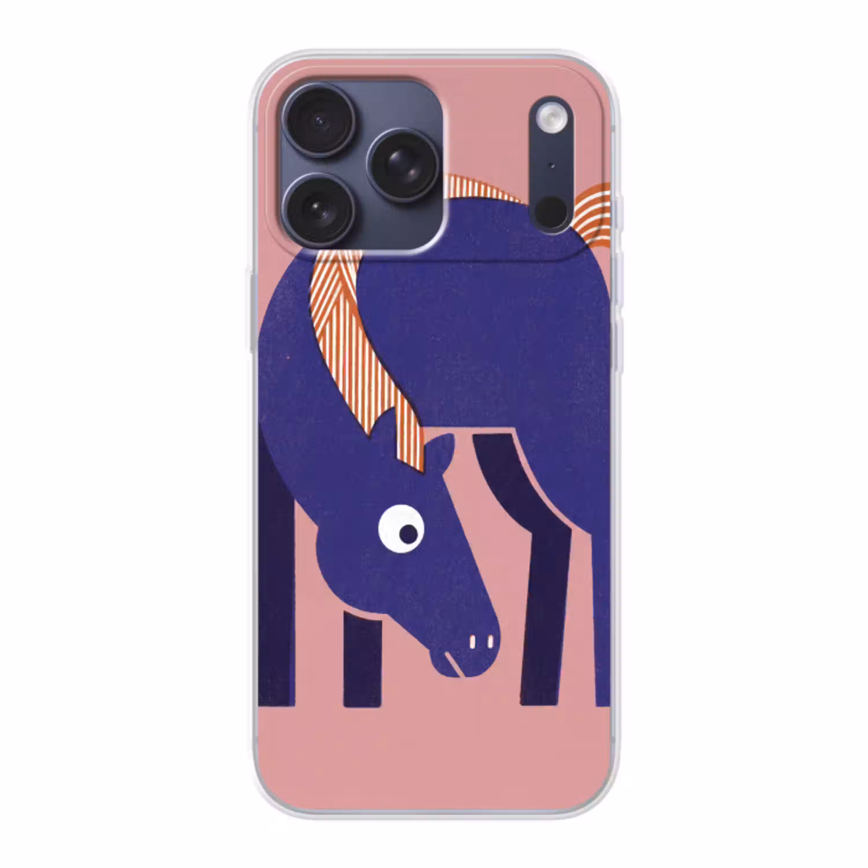 Paard - Abstract - Dieren - Modern - Blauw Telefoonhoesje iPhone 17 Pro Max klein -3d
