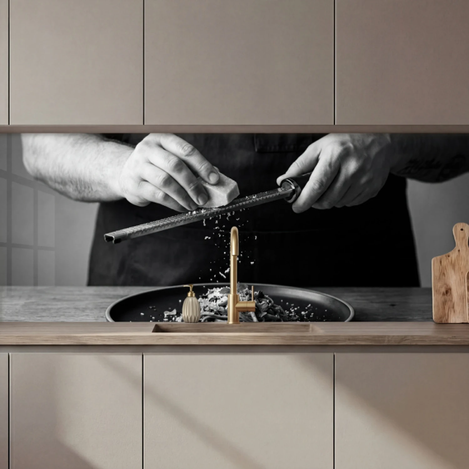 Kaas - Pasta - Rasp keuken achterwand 2 middel zz_3dshopping