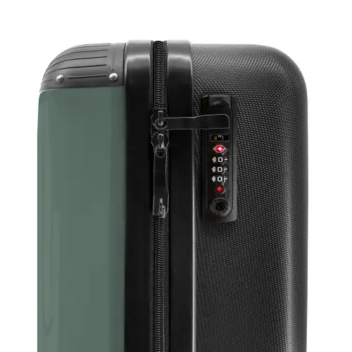 Groene achtergrond met dubbele verticale strepen NBS - Handbagage koffer - Volwassenen Unisex middel -slot