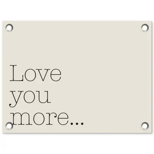 Minimalistisch - Love - Beige tuinposter los doek klein -3d