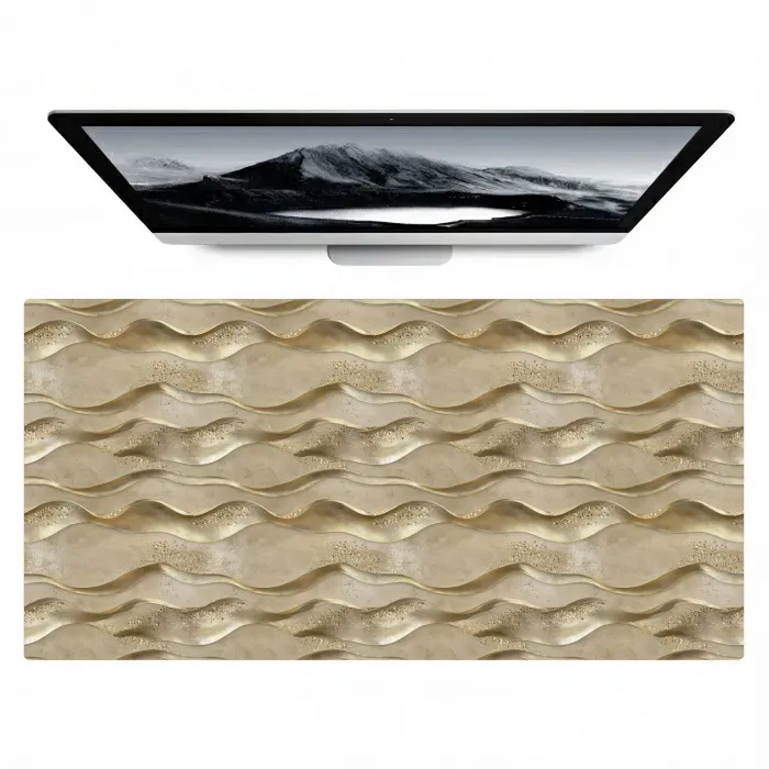 Golven - Patroon - Goud Muismat XXL klein 681 -zzz3d