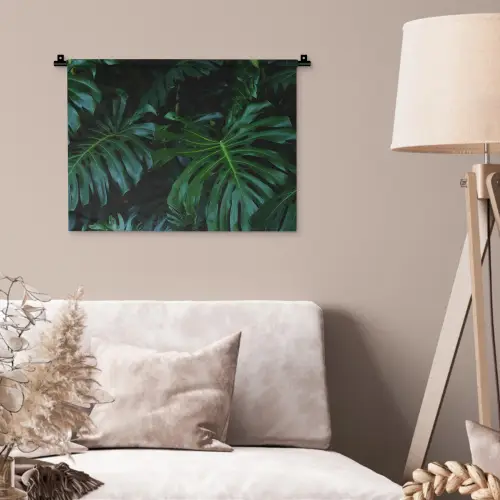 Bladeren - Tropisch - Monstera - Jungle Wandkleed katoen klein -sfeer4