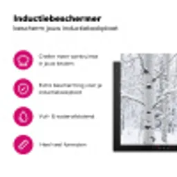 Berkenbomen - Sneeuw - Winter - Bos - Wit Inductie beschermer vinyl 3mm klein -wsfeer2_website