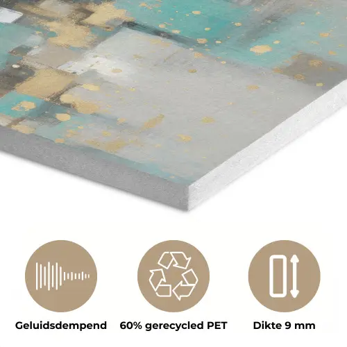 Abstract - Blokken - Goud - Skyline PET vilt klein -closeup_NL