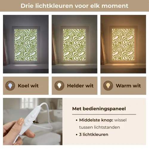 Lijnpatroon - Groen - Organisch Light Box met kabel (Tafellamp) klein 925 -USP_lichtkleurNL