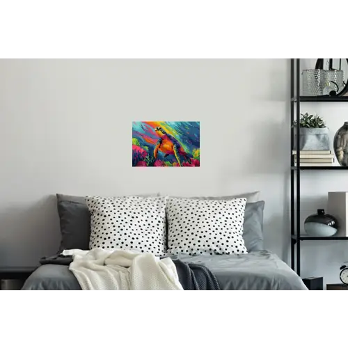 Koraal - Schildpad - Abstract - Water Muursticker klein -slaapkamer
