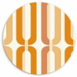 U-vorm - Retro - Oranje Wandcirkel kunststof plaat 5mm dik klein 188 -3d
