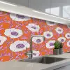 Bloemen - Grafisch - Oranje keuken achterwand 2 middel 871 -3d_schuin