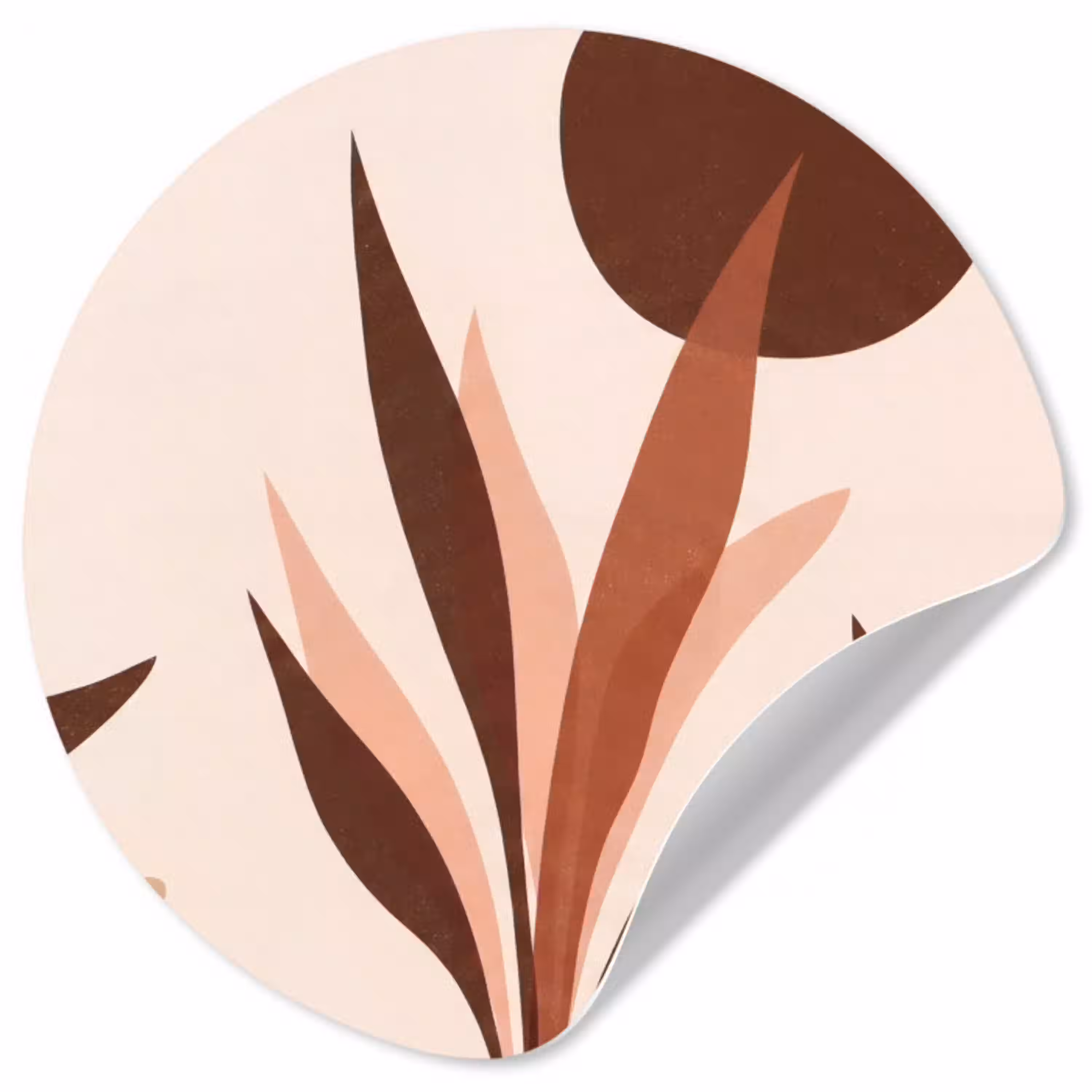 Planten - Abstract - Natuur - Bruin Wandcirkel behangsticker klein -3d