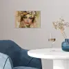 Vrouw - Bloemen  - Goud - Portret poster papier klein -sfeer3