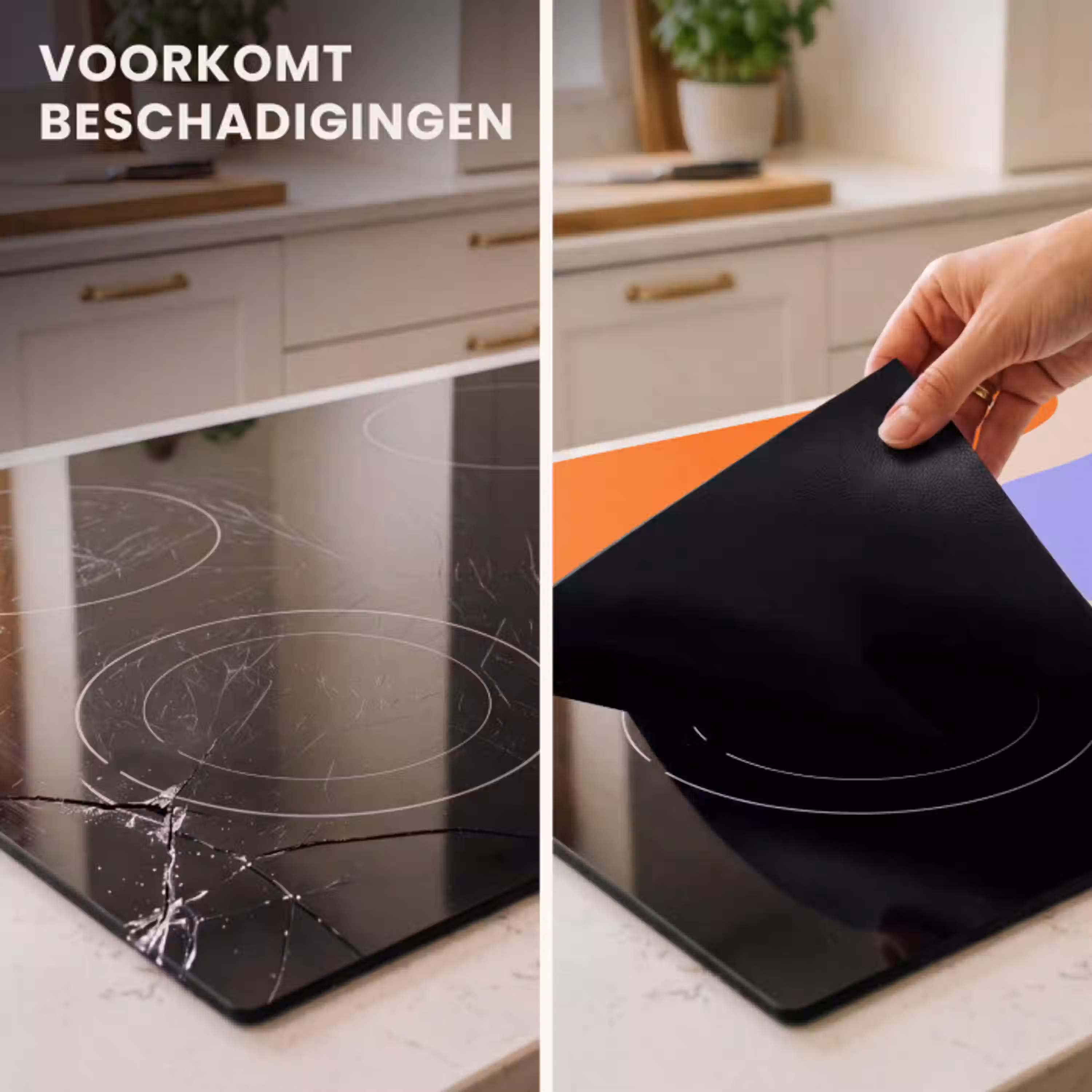 Abstract - Organische vormen - Design - Modern - Kleurrijk Inductie beschermer vinyl 3mm middel -sfeer1