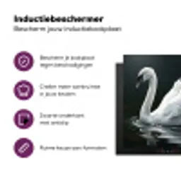 Zwaan - Water - Natuur - Realistisch - Wit Inductie beschermer vinyl 3mm middel -zzzzzzz-cc-usp
