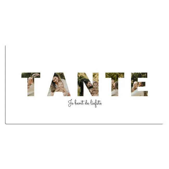 Gepersonaliseerde bureau onderlegger - Tante - Lettercollage