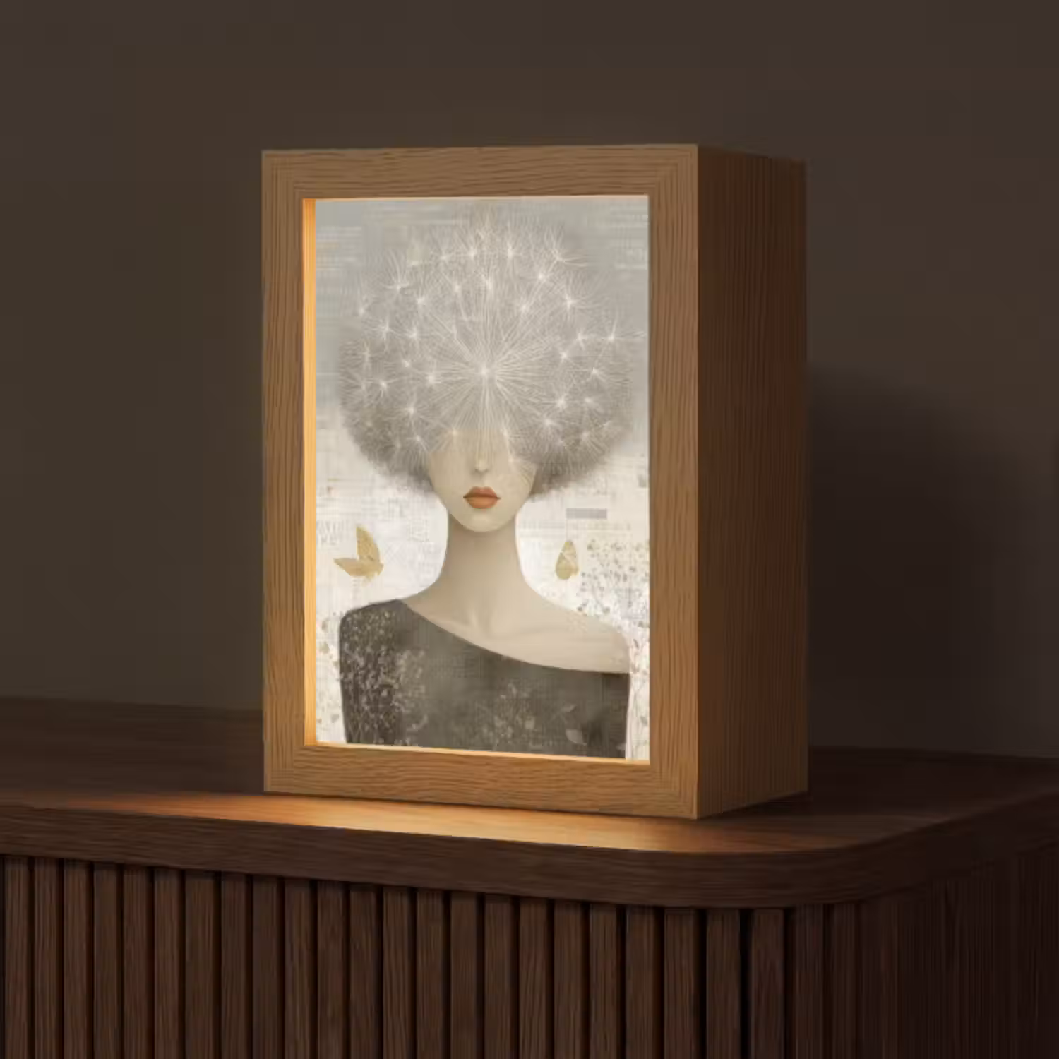 Tischlampe - Fluff - Frau - Beige