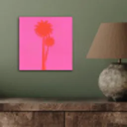 Palmbomen - Modern - Roze aluminium wit klein -sfeer2