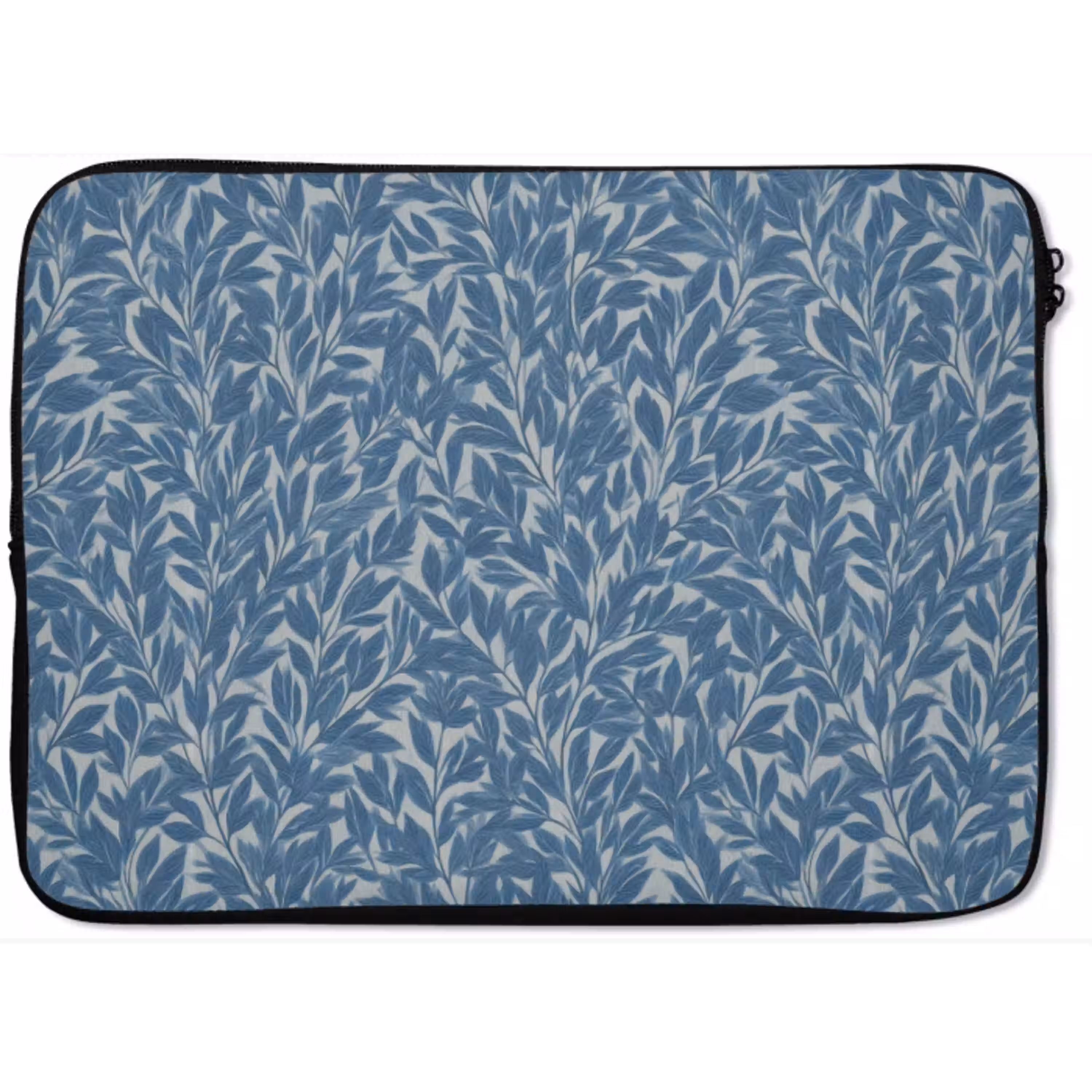 Bladeren - Klassiek - Patroon - Donkerblauw - Vintage laptophoes neopreen klein 279 -zkaufland3dotto
