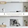 Poedel - Hond - Zwart - Wit - Schattig - Pasta keuken achterwand spatscherm klein -voor_na_NL