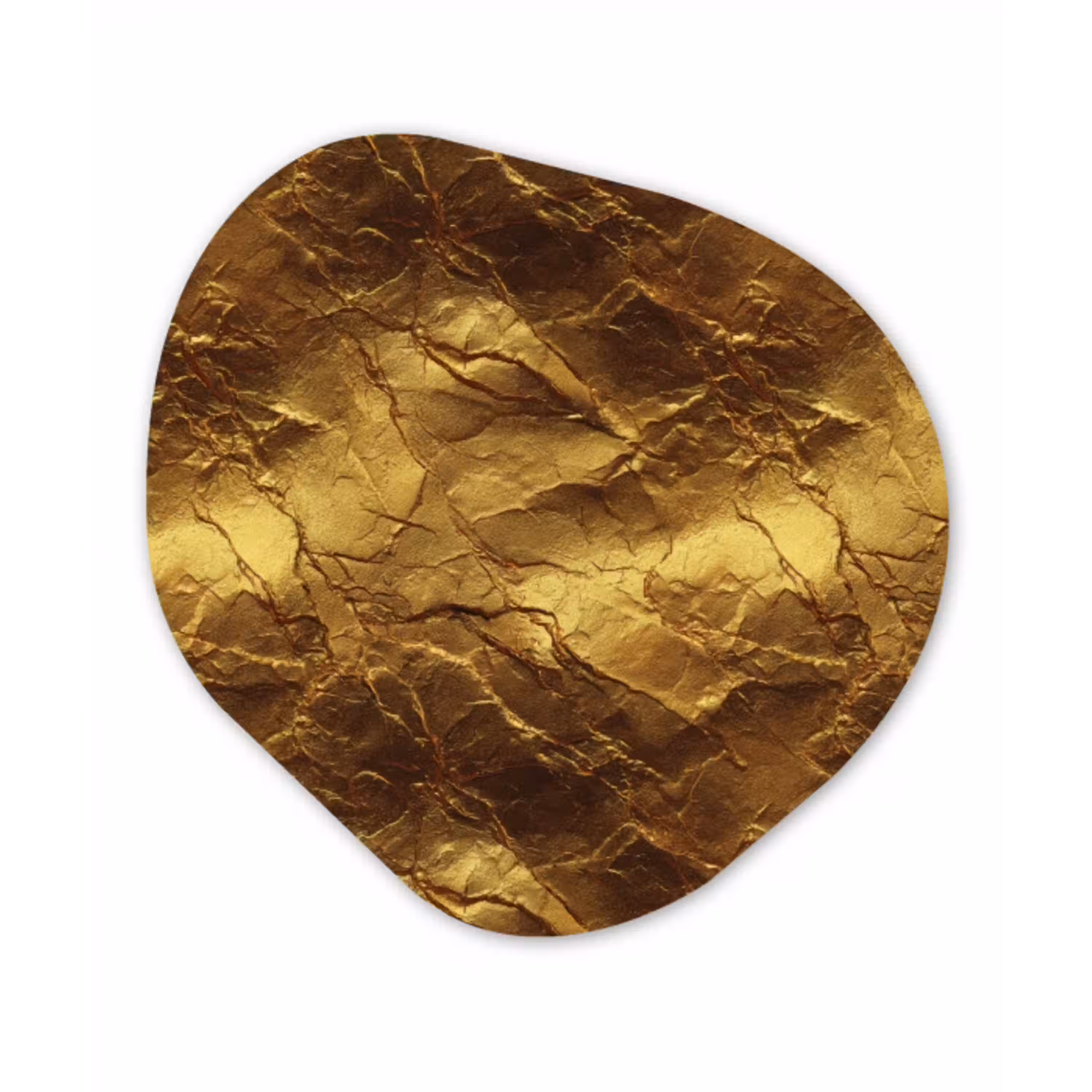 Bladgoud - Textuur  - Goud Wandcirkel Organisch Forex 3mm klein 629 -3d