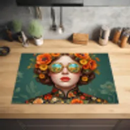 Portret - Vrouw - Kleurrijk - Expressief Inductie beschermer vinyl 3mm klein -sfeer5