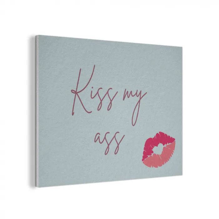 Kiss my ass - Lip - Blauw PET vilt klein -3d