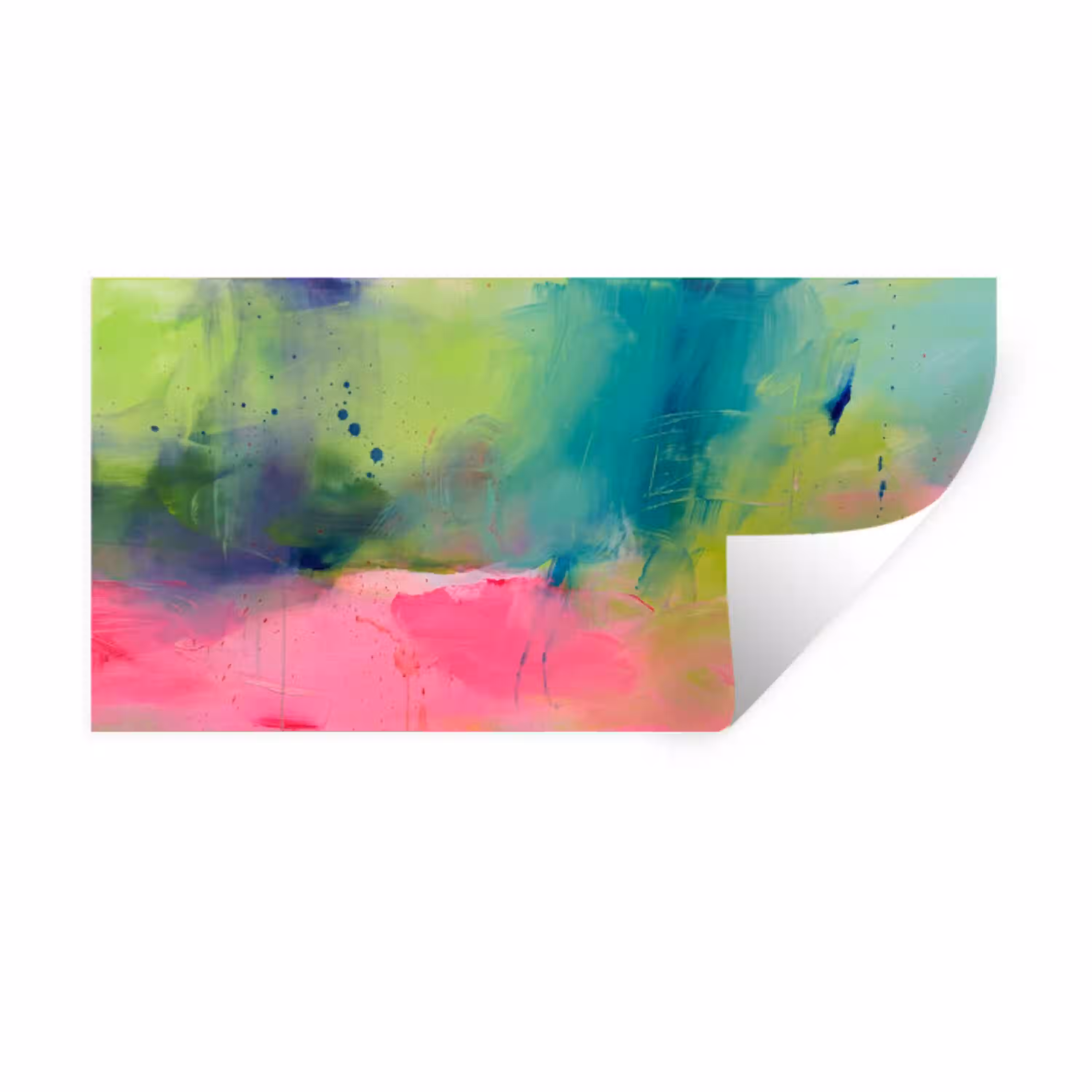 Abstract - Kleuren - Modern - Groen - Roze Muursticker klein -3d