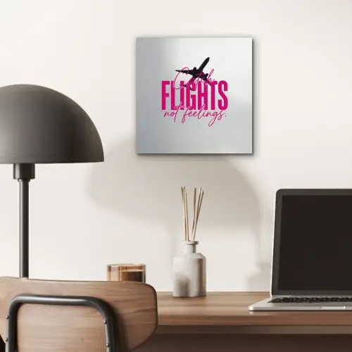 Catch flights not feelings - Vliegtuig - Roze aluminium wit klein -sfeer5