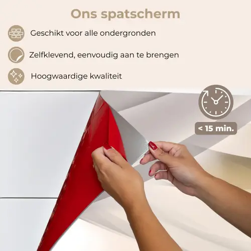 Golven - Abstract - Beige keuken achterwand spatscherm klein -spatscherm_NL