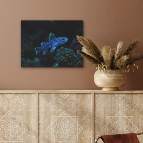 Vis - Stippen - Koraal - Blauw PET vilt klein -sfeer4