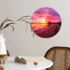 Steiger - Water - Zon - Roze - Horizon Wandcirkel kunststof plaat 5mm dik klein -sfeer4