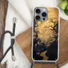 Bloemen - Takken - Goud - Sierlijk Hoesje iPhone 16 Pro Max met koord klein -sfeer4