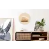 Schaap - Beige - Bloemen Wandcirkel aluminium klein -kantoor
