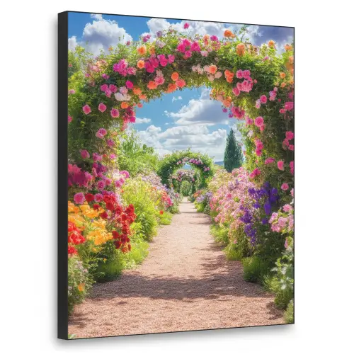 Doorkijk - Bloemen - Kleurrijk - Natuur Textielframe zwart klein -3d