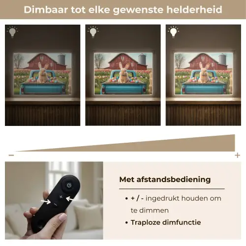 Konijn - Boerderij - Eieren Light Box met batterij (Wandlamp) middel -USP_dimbaarNL